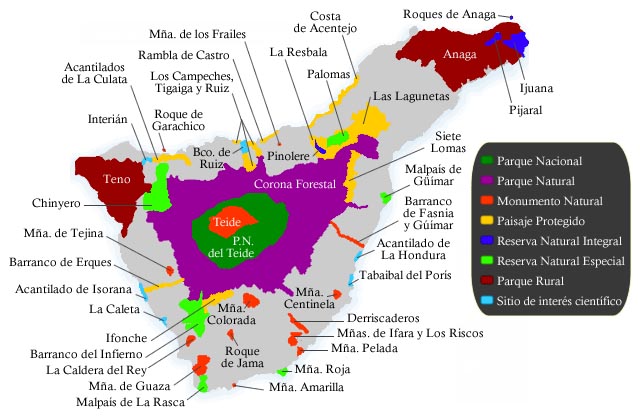 Mapa de Tenerife