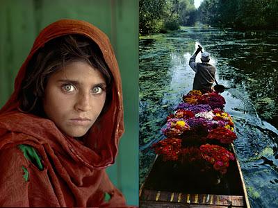 Steve McCurry "afghan girl y flower seller at dal lake"